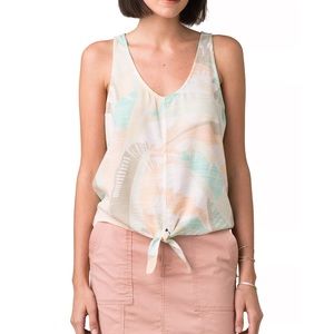 NWT prAna Women’s McKenzie Front Tie Relaxed Fit Tank Top Spring Paloma XL